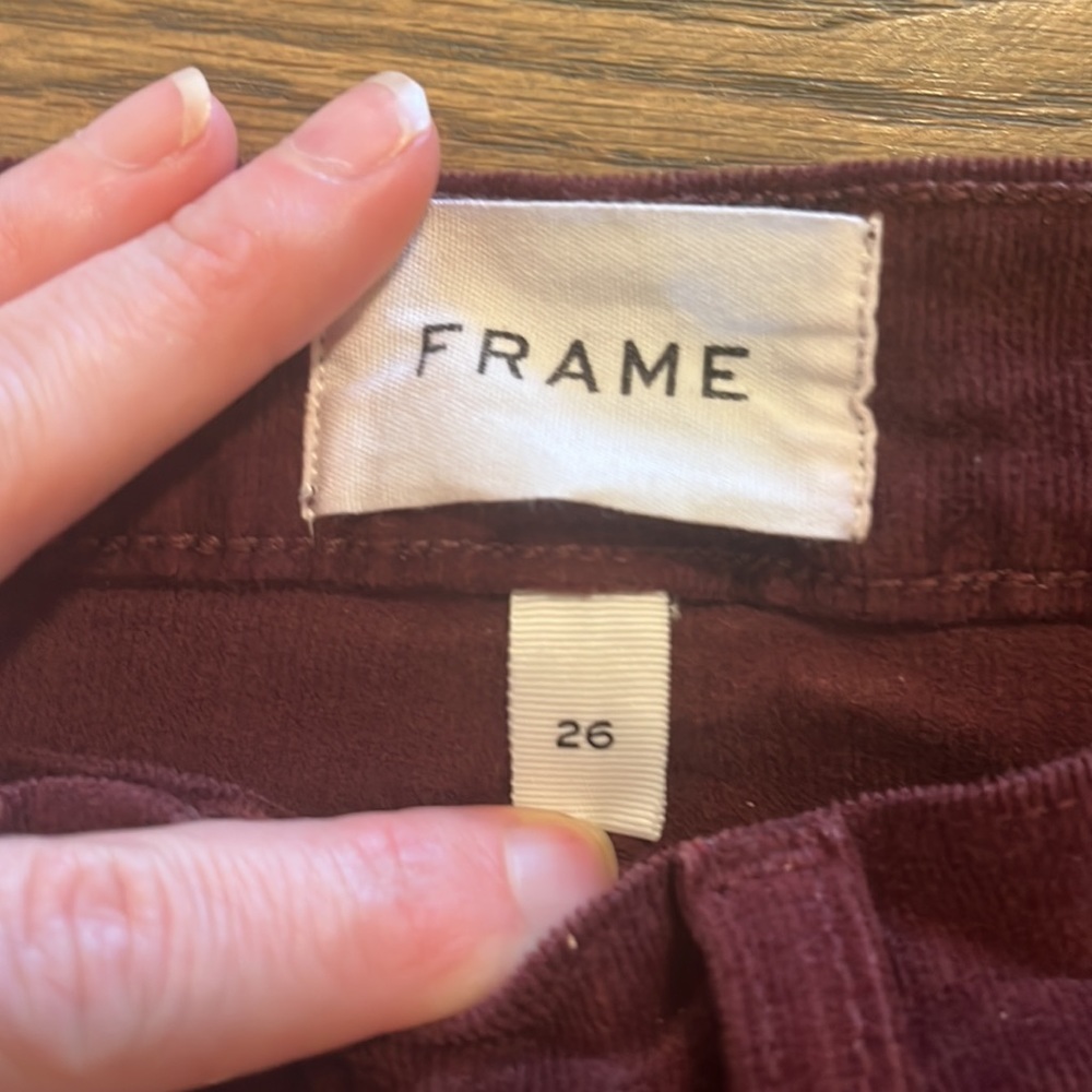 Frame Denim Burgundy Corduroy Mini Skirt - Picture 3 of 6